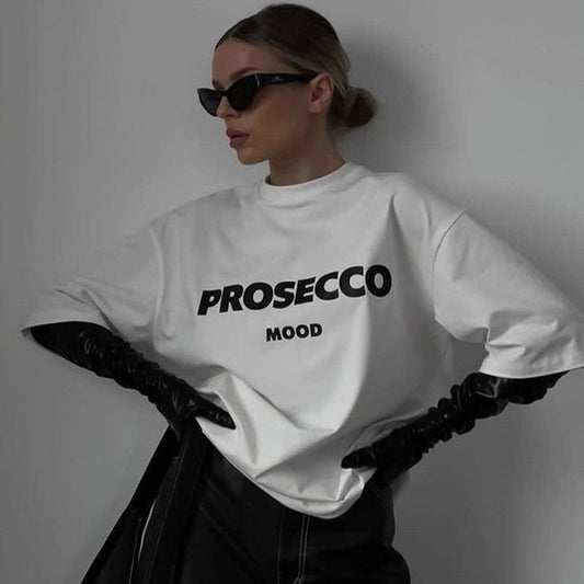 Oversize Streetwear Letter Printed Cotton Shirt