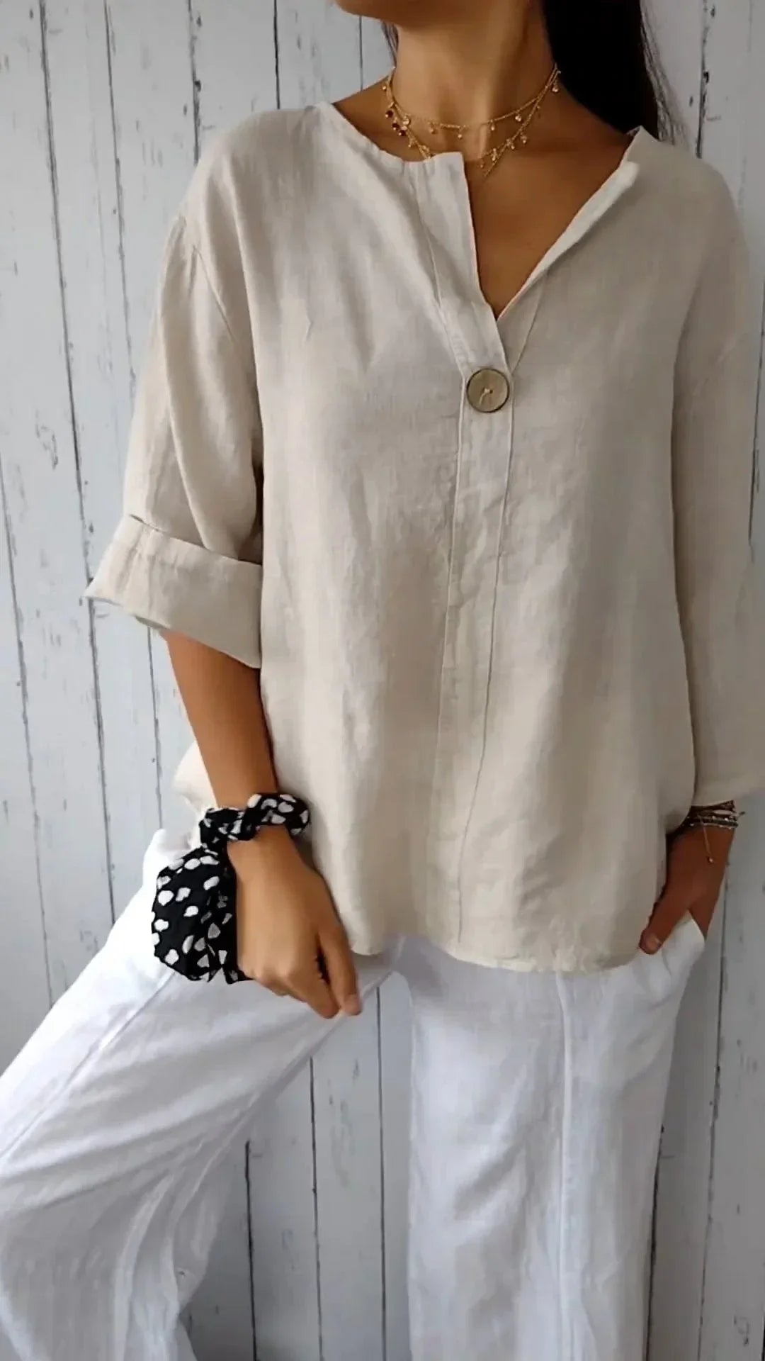 Women's Casual Cotton Linen Shirt