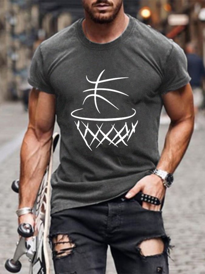 Men's Basketball Lovers Supporter Fans Casual Tee