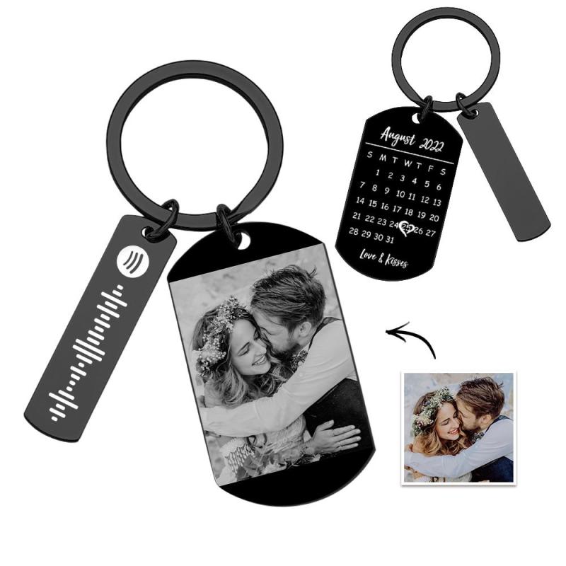 Personalized Spotify Calendar Keychain Custom Picture & Music Song Code