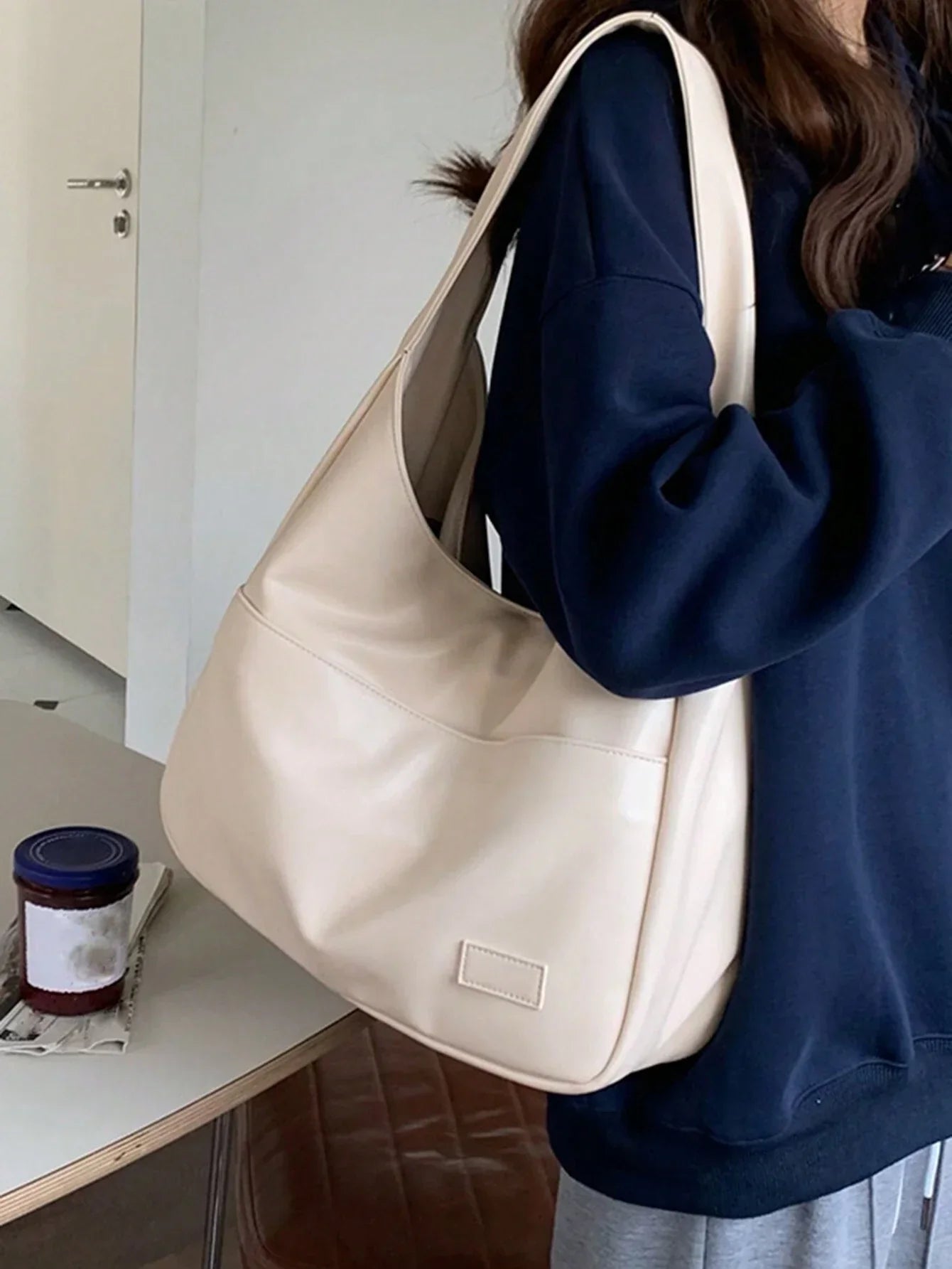 Minimalist Snap Button Hobo Bag