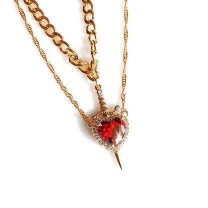 2025 Heart & Sword Promise Necklace His / Hers Set