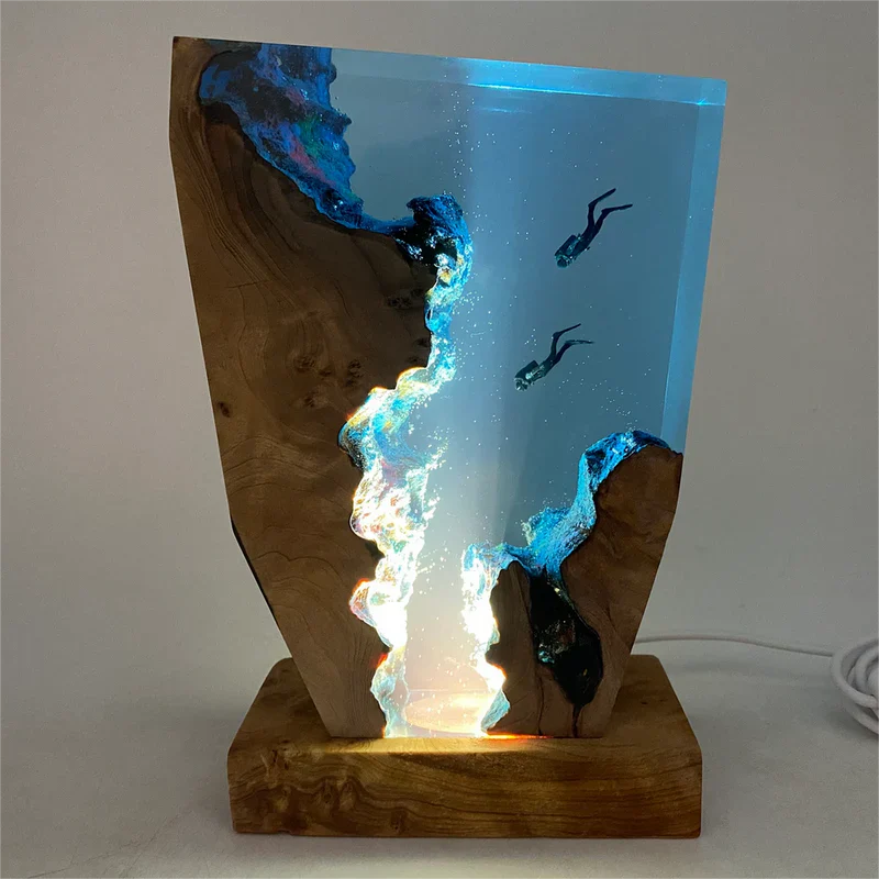 ILLUMINATED DIVER ART SCULPTURE