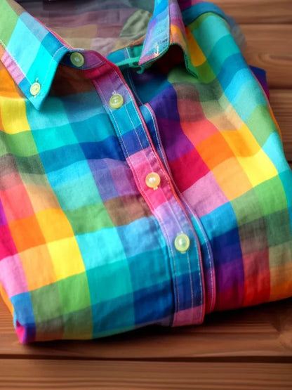 Men's Rainbow Plaid Shirt