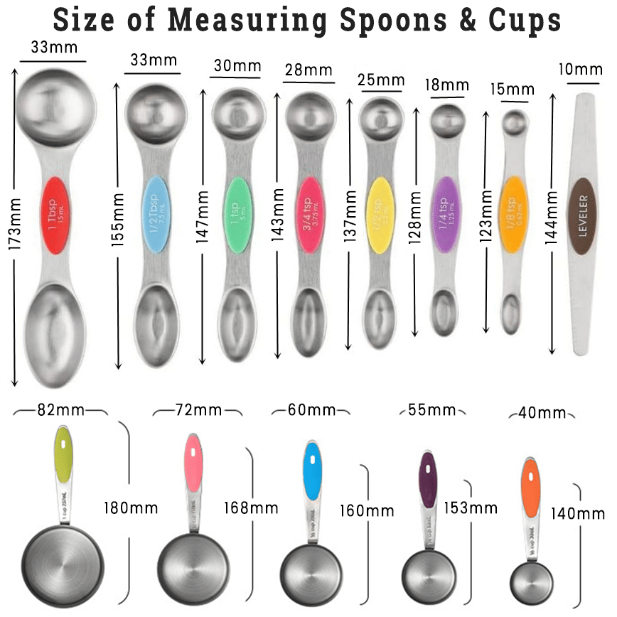 Stainless Steel Magnetic Measuring Spoons Set