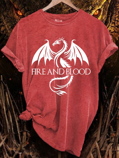 Women's Dragon Fire And Blood Casual Tee