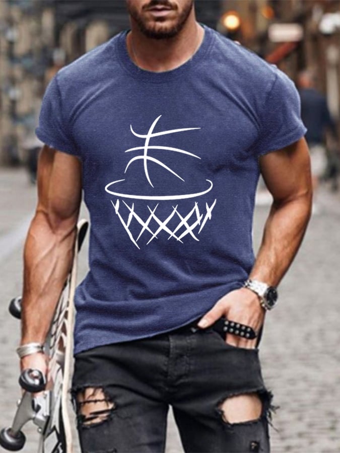 Men's Basketball Lovers Supporter Fans Casual Tee