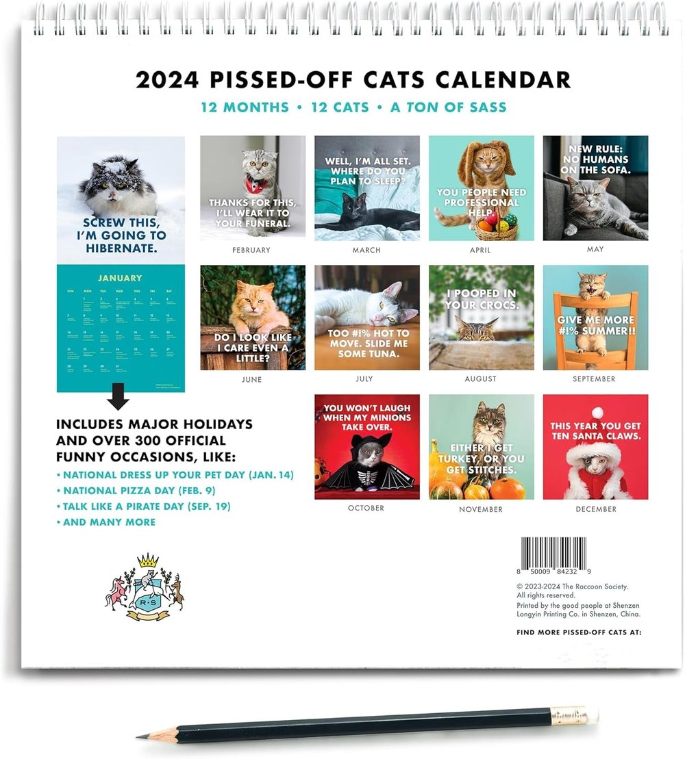 2024/2025 Pissed-Off Cats Calendar