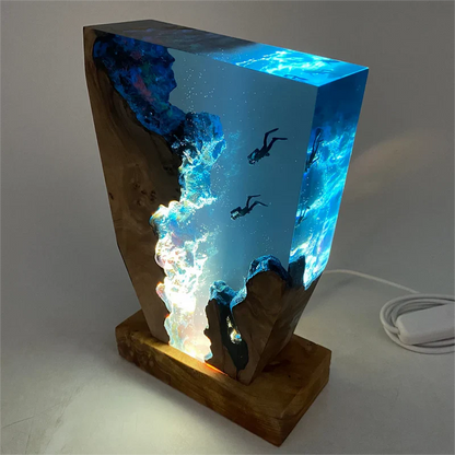 ILLUMINATED DIVER ART SCULPTURE