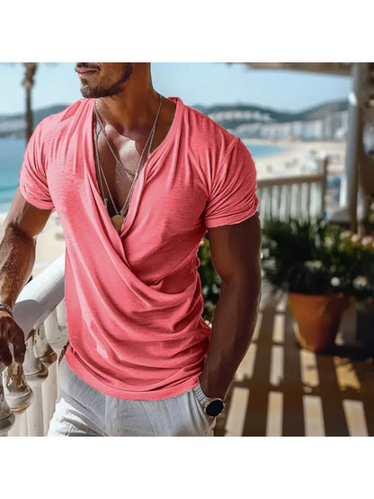 Men's Holiday Tulum V-neck Plain T-shirt