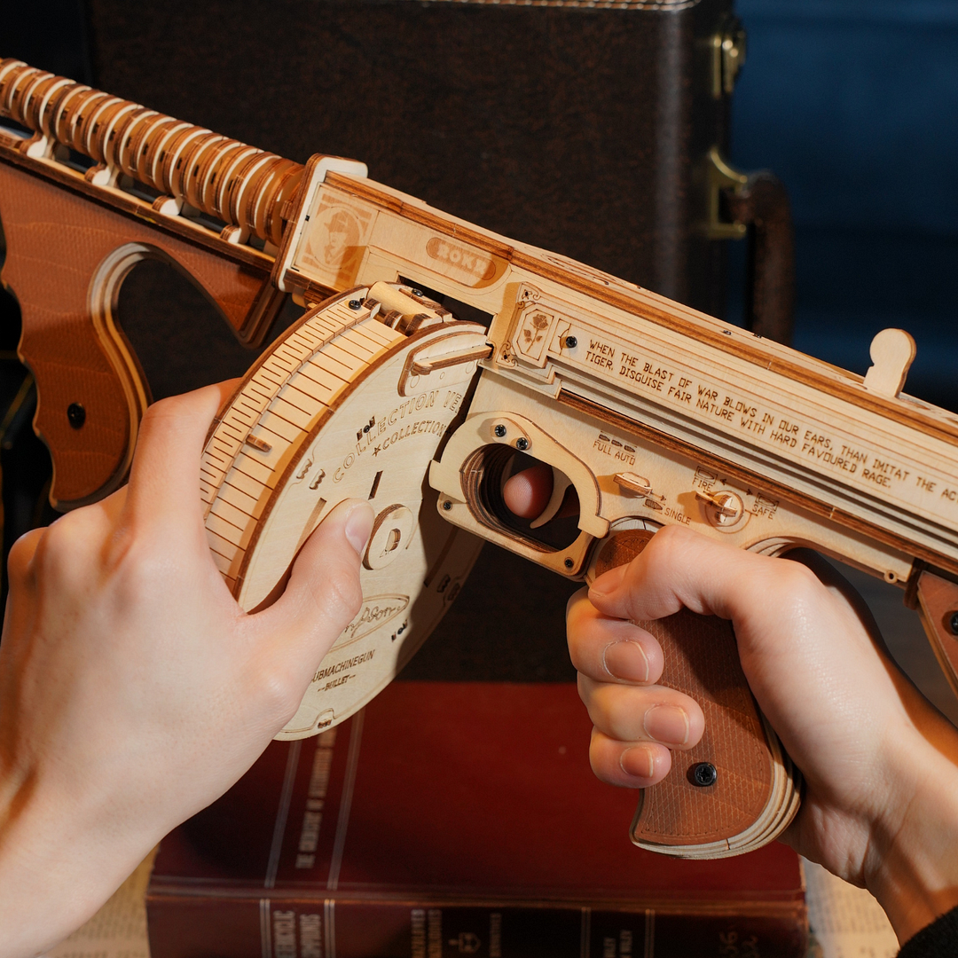 ROKR Thompson Submachine Gun Toy 3D Wooden Puzzle