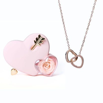 Eternal Rose Love Box with Engraved Necklace