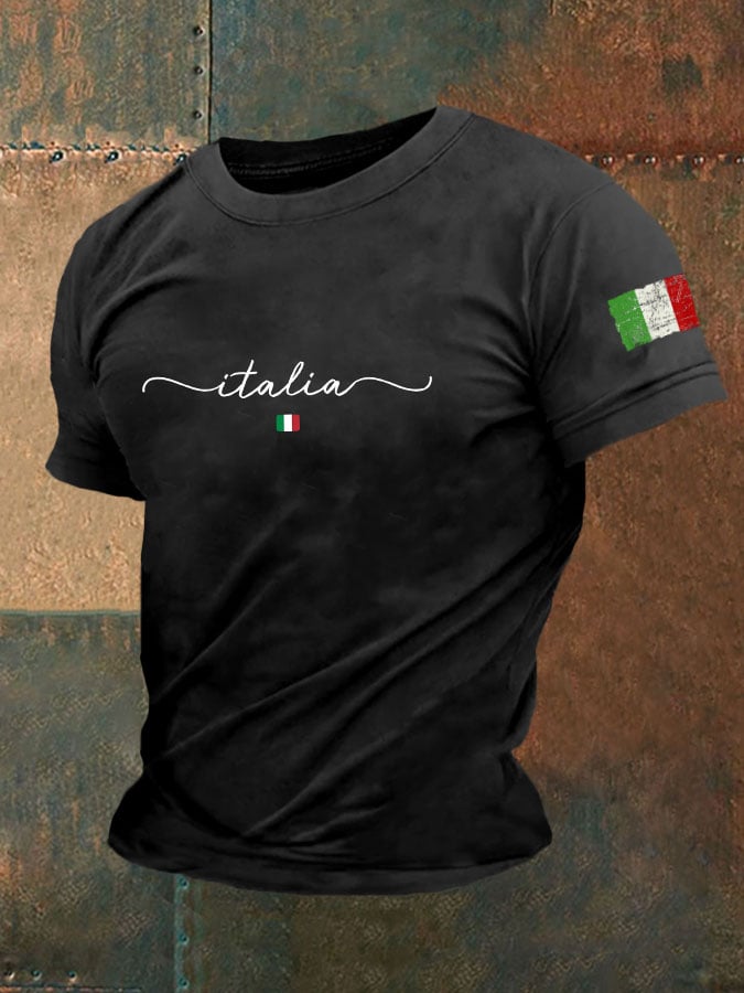 Men's Italian Flag Print T-Shirt