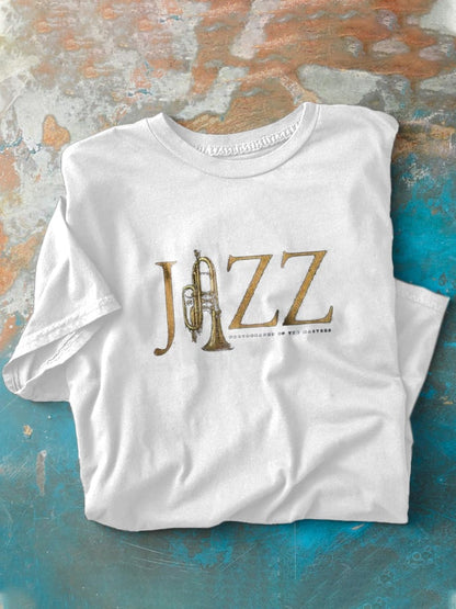 Men's Retro Jazz Shirt Pure Cotton Short Sleeve T-Shirt