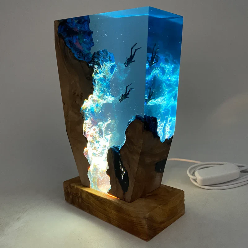 ILLUMINATED DIVER ART SCULPTURE