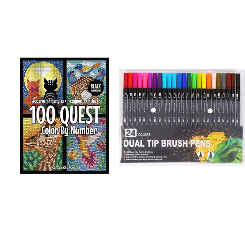 🎨100 QUEST Color by Numbers Book