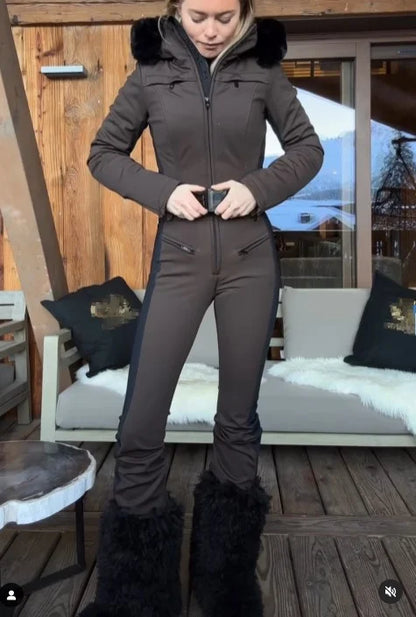 Snow Women's Classic Faux Fur One Piece Ski Suit