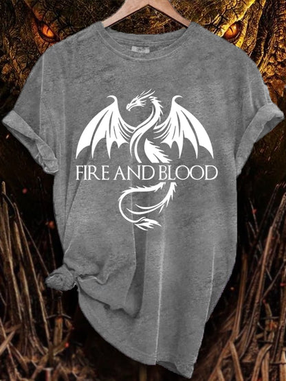 Women's Dragon Fire And Blood Casual Tee