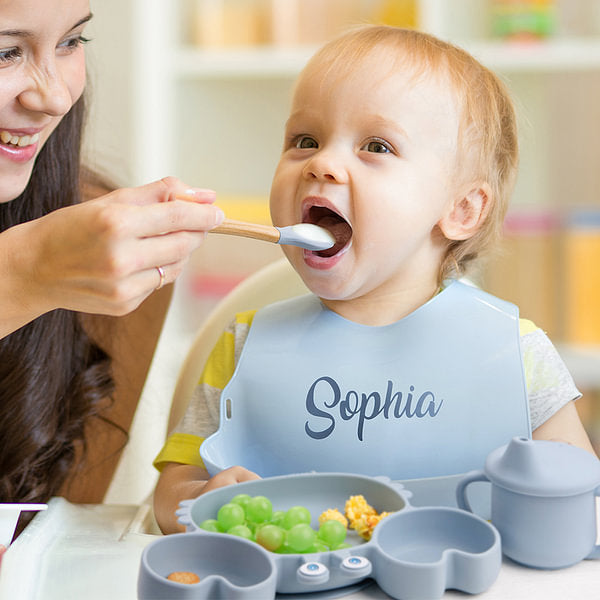 Personalised Silicone Baby Feeding Set with Crab Shape