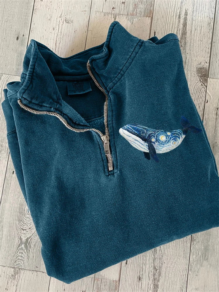 Species Of Whales Art Zip Up Sweatshirt