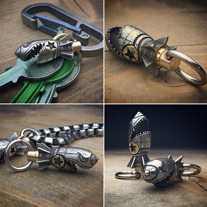 Shark Rocket Bomb Keychain