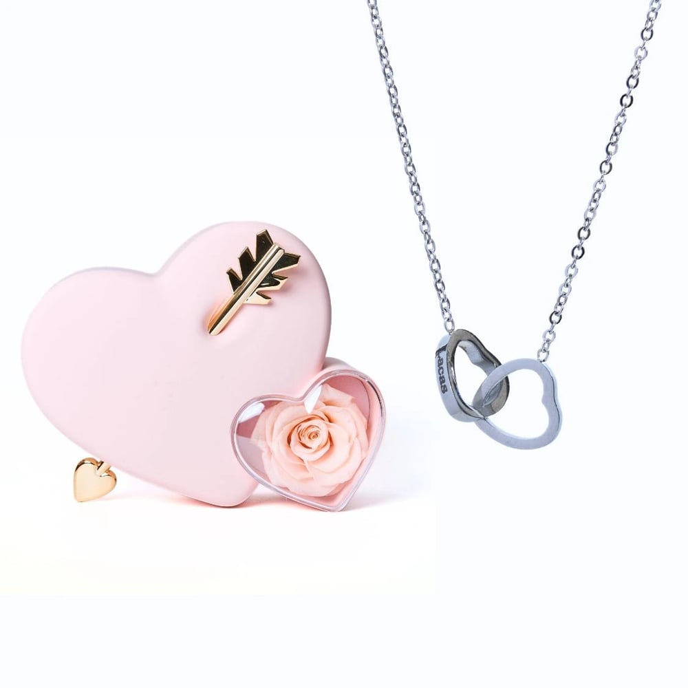 Eternal Rose Love Box with Engraved Necklace