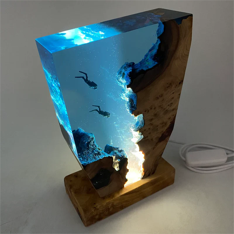 ILLUMINATED DIVER ART SCULPTURE