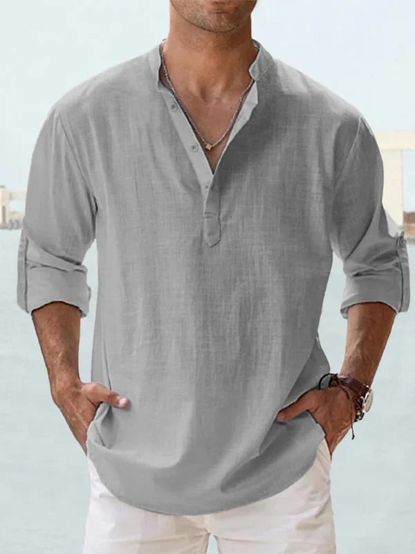 🔥100% Cotton 🔥 Men's Cotton Linen Casual Long Sleeve Shirt