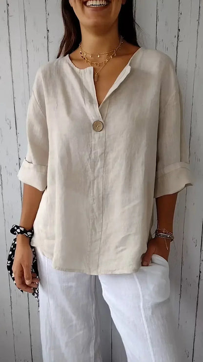 Women's Casual Cotton Linen Shirt