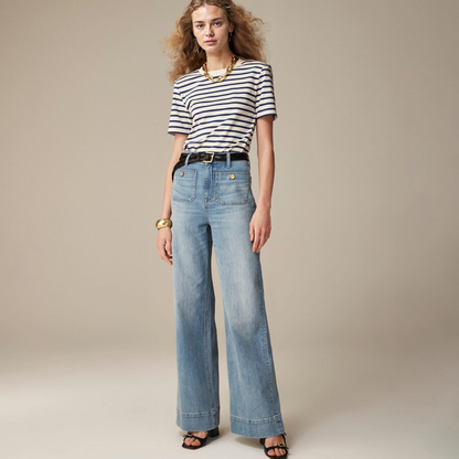 Tummy Control Sailor Wide Leg Trouser