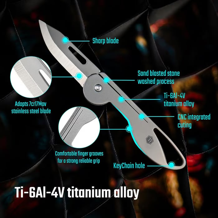 Mini Titanium Alloy Folding Pocket Knife