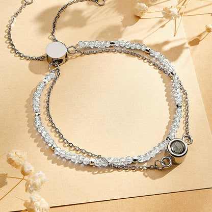 Personalized Projection Bracelet With Crystal Chain Exquisite Gift