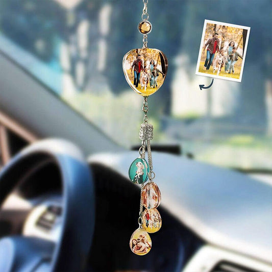 Personalized Photo Pendant 4 Styles Lucky Crystal Car Pendant