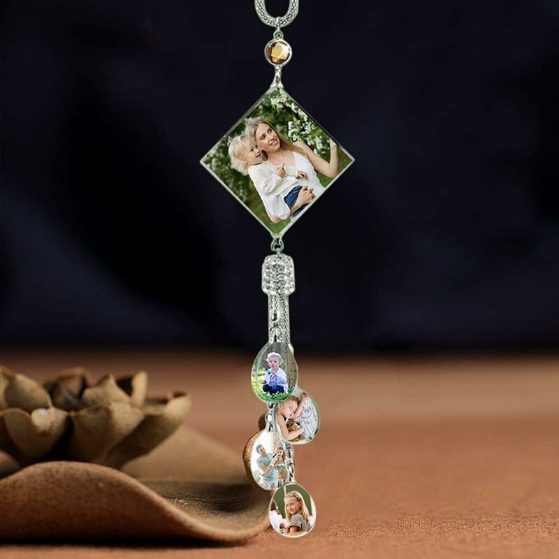 Personalized Photo Pendant 4 Styles Lucky Crystal Car Pendant