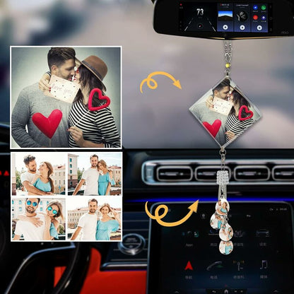 Personalized Photo Pendant 4 Styles Lucky Crystal Car Pendant