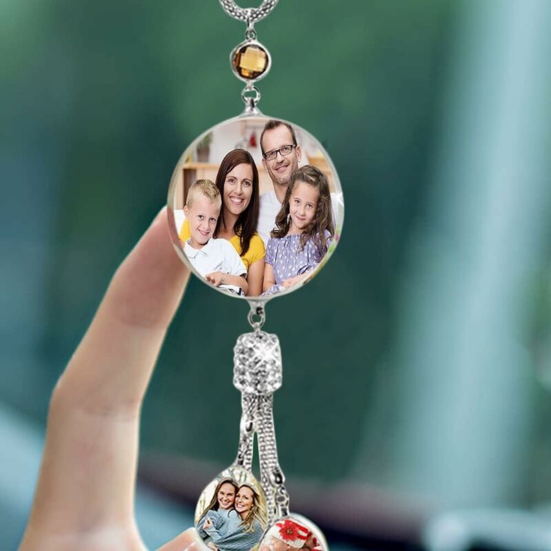 Personalized Photo Pendant 4 Styles Lucky Crystal Car Pendant