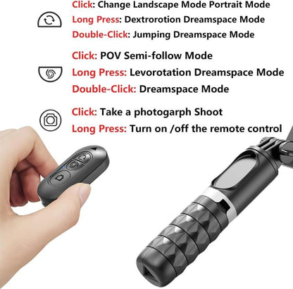 Smartphone Stabilizer Stick 360° Rotation Wireless Control Handheld Extendable Selfie Stick Tripod