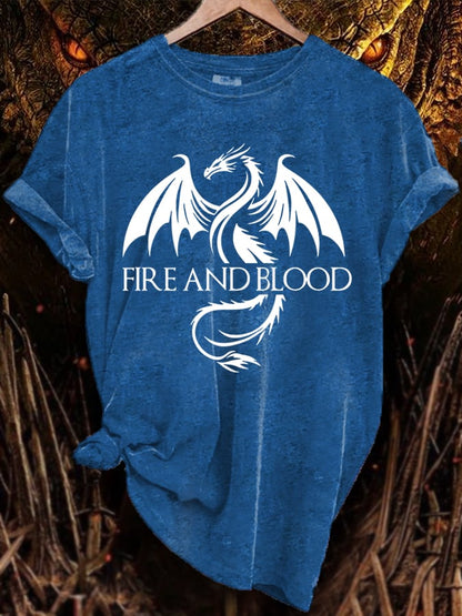 Women's Dragon Fire And Blood Casual Tee