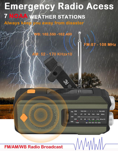 Hand-Crank/Solar Radio