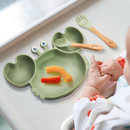 Personalised Silicone Baby Feeding Set with Crab Shape