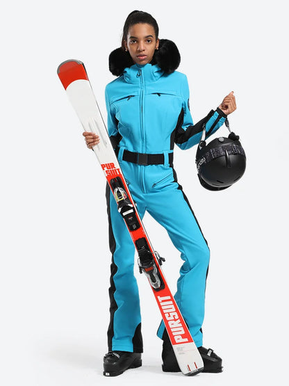 Snow Women's Classic Faux Fur One Piece Ski Suit