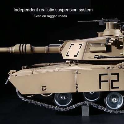 1/16 RC Tank US M1A2 Abrams Main Battle Tank 2.4G RC Military Vehicle Model with Lighting Sound Smoke Shooting Effect