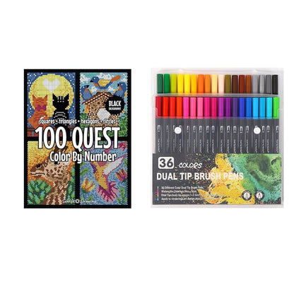 🎨100 QUEST Color by Numbers Book