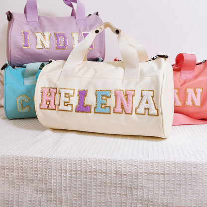 Personalized Chenille Letter Water Proof Duffle Dance Bag