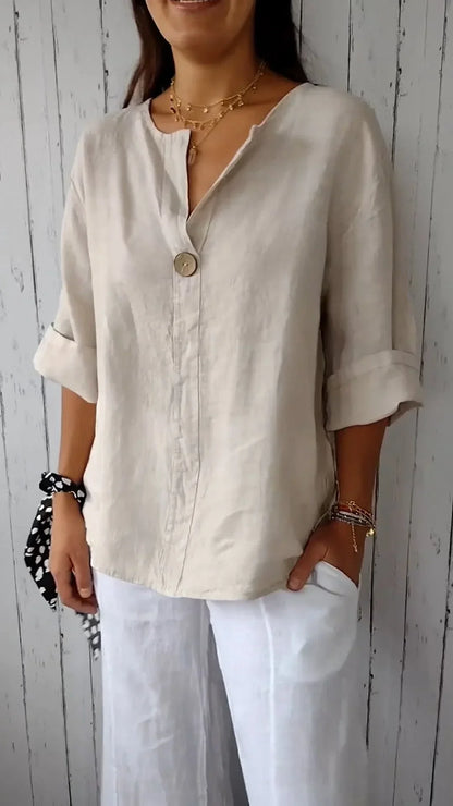 Women's Casual Cotton Linen Shirt