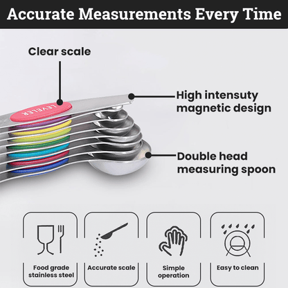 Stainless Steel Magnetic Measuring Spoons Set