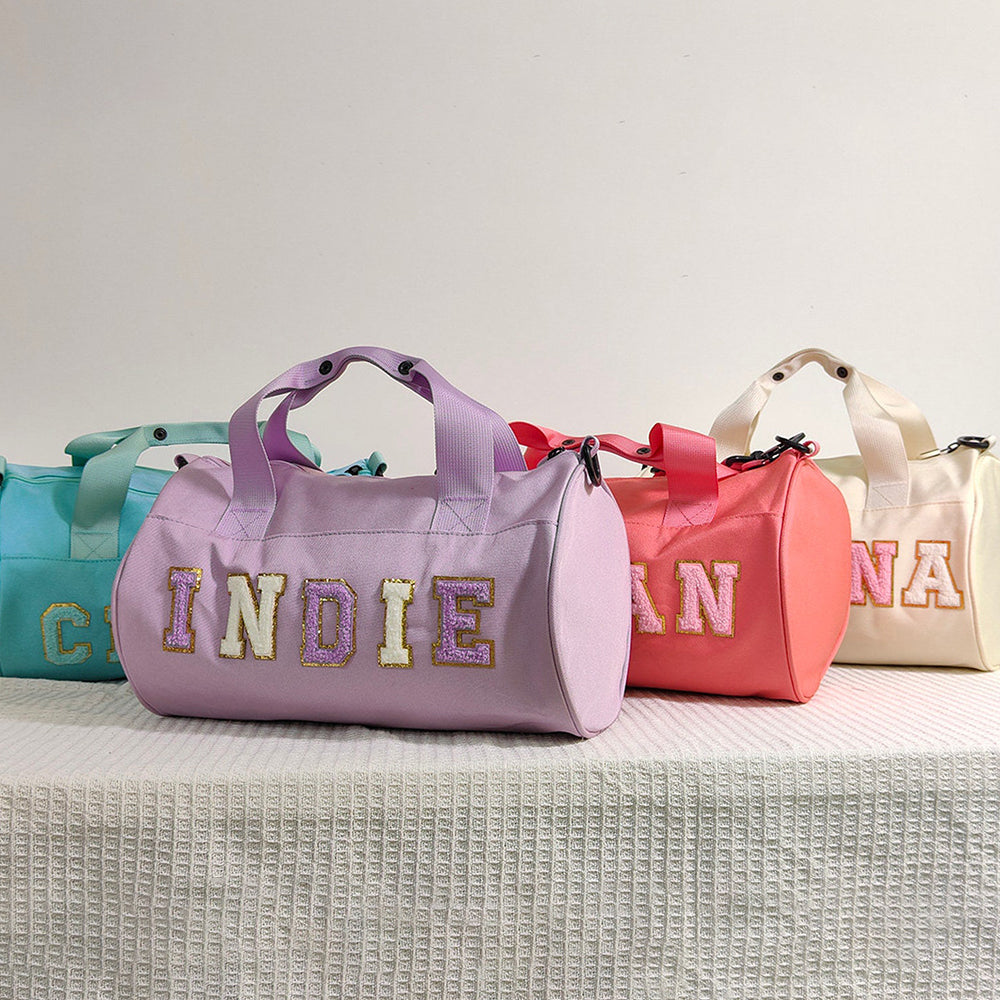 Personalized Chenille Letter Water Proof Duffle Dance Bag