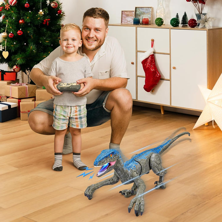 Hot Bee Remote Control Dinosaur Toys, Walking Robot Dinosaur w/ Roaring Sounds