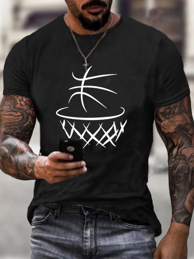 Men's Basketball Lovers Supporter Fans Casual Tee