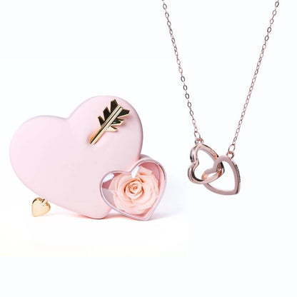 Eternal Rose Love Box with Engraved Necklace